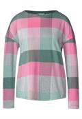 Langarmshirt mit Karomuster dark clary mint