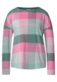 Langarmshirt mit Karomuster dark clary mint