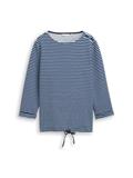 Langarmshirt mit Knopf-Details blue navy regular stripe