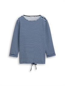 Langarmshirt mit Knopf-Details blue navy regular stripe