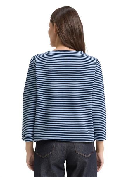 Langarmshirt mit Knopf-Details blue navy regular stripe