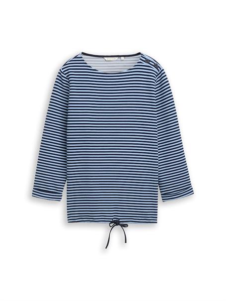 Langarmshirt mit Knopf-Details blue navy regular stripe