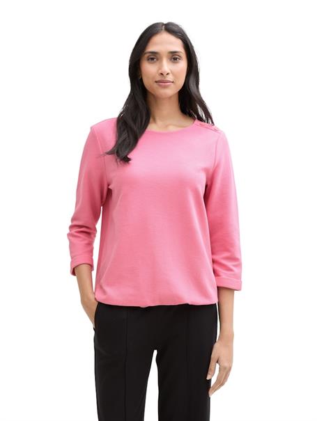 Langarmshirt mit Knopf-Details bright rose