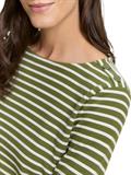 Langarmshirt mit Knopf-Details green offwhite tee stripe