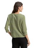 Langarmshirt mit Knopf-Details green offwhite tee stripe