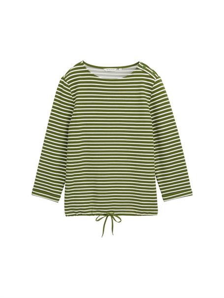 Langarmshirt mit Knopf-Details green offwhite tee stripe