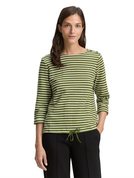 Langarmshirt mit Knopf-Details green offwhite tee stripe