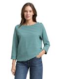 Langarmshirt mit Knopf-Details mint green regular stripe