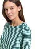 Langarmshirt mit Knopf-Details mint green regular stripe