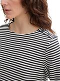 Langarmshirt mit Knopf-Details offwhite navy regular stripe