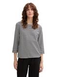 Langarmshirt mit Knopf-Details offwhite navy regular stripe