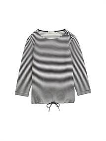 Langarmshirt mit Knopf-Details offwhite navy regular stripe