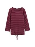 Langarmshirt mit Knopf-Details oxblood red stripe