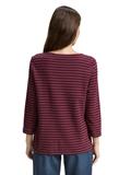 Langarmshirt mit Knopf-Details oxblood red stripe