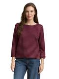 Langarmshirt mit Knopf-Details oxblood red stripe