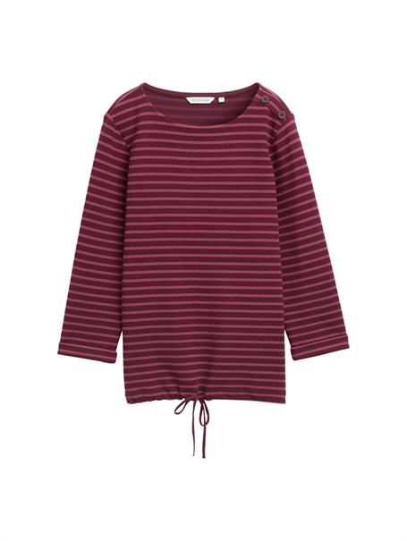 Langarmshirt mit Knopf-Details oxblood red stripe
