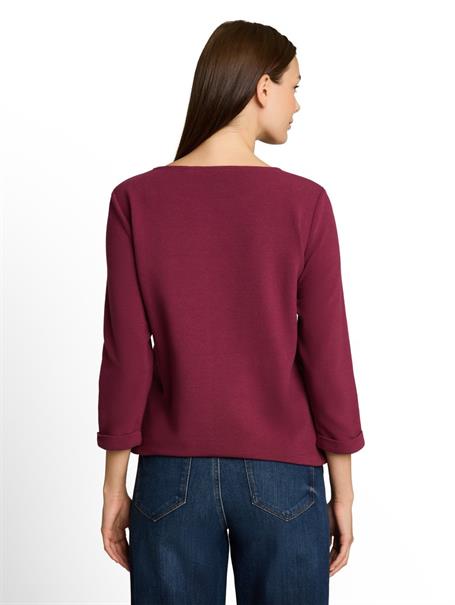 Langarmshirt mit Knopf-Details preppy plum