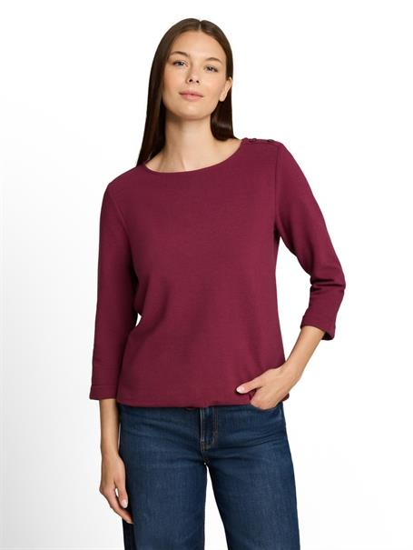 Langarmshirt mit Knopf-Details preppy plum