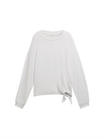 Langarmshirt mit Knotendetail cement grey mélange