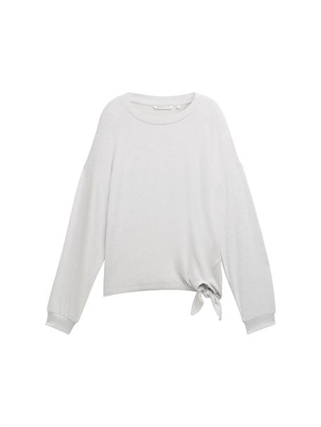 Langarmshirt mit Knotendetail cement grey mélange