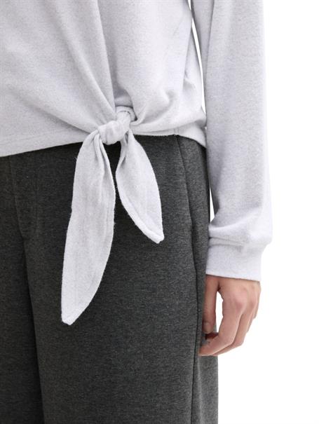 Langarmshirt mit Knotendetail cement grey mélange