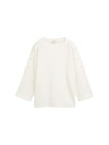 Langarmshirt mit Knöpfen whisper white