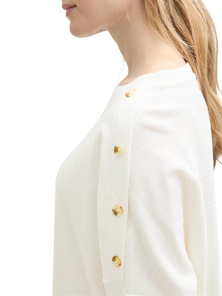 Langarmshirt mit Knöpfen whisper white