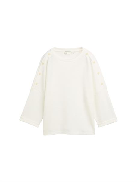 Langarmshirt mit Knöpfen whisper white