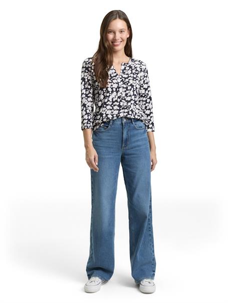 Langarmshirt mit Muster blue ginkgo minimal