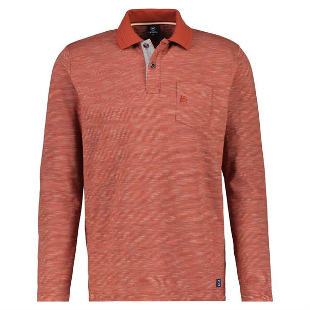 Langarmshirt mit Polokragen rusty red