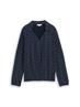 Langarmshirt mit Polokragen small blue wave print