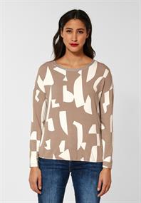 Langarmshirt mit Print buff sand