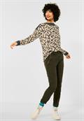 Langarmshirt mit Print clear sand melange