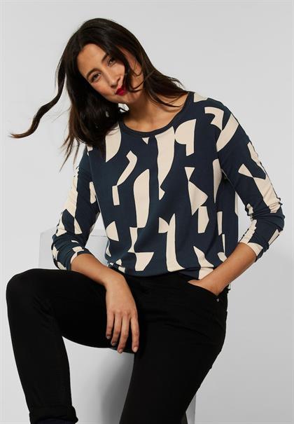 Langarmshirt mit Print deep blue