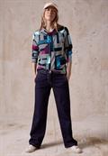 Langarmshirt mit Print deep petrol