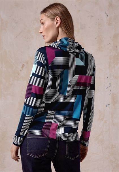 Langarmshirt mit Print deep petrol