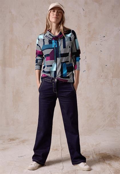 Langarmshirt mit Print deep petrol