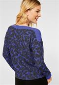 Langarmshirt mit Print eminent blue melange