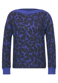 Langarmshirt mit Print eminent blue melange