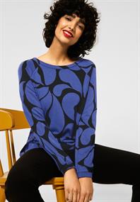Langarmshirt mit Print eminent blue