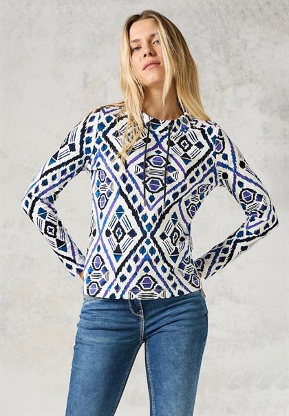 Langarmshirt mit Print vanilla white