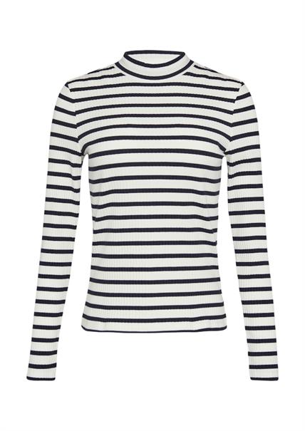 Langarmshirt mit Rippstruktur blau