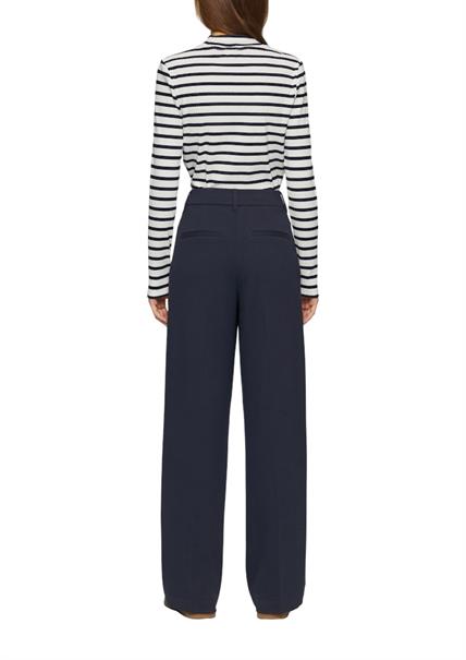Langarmshirt mit Rippstruktur blau