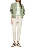 Langarmshirt mit Rippstruktur creme