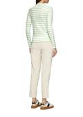 Langarmshirt mit Rippstruktur creme