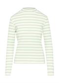 Langarmshirt mit Rippstruktur creme