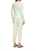 Langarmshirt mit Rippstruktur creme