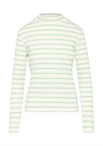 Langarmshirt mit Rippstruktur creme