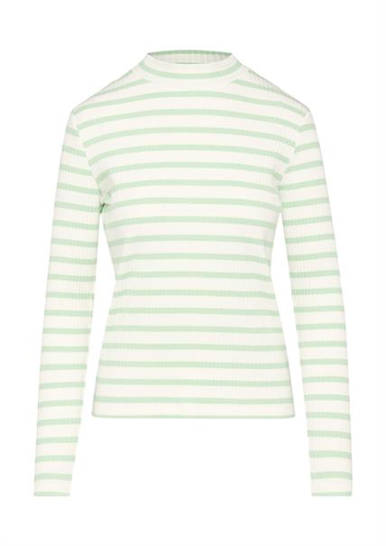 Langarmshirt mit Rippstruktur creme