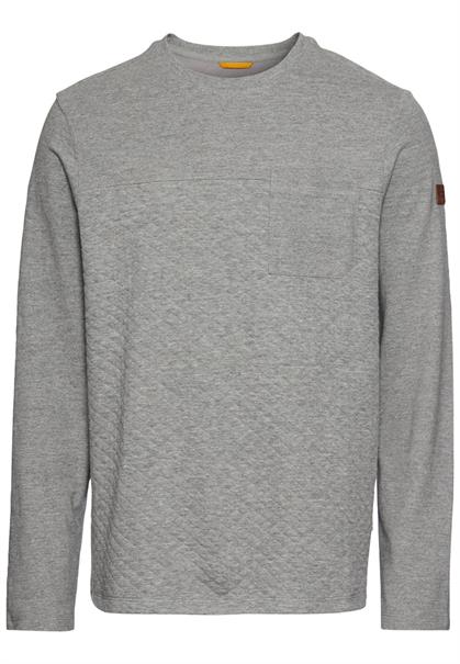 Langarmshirt mit Steppmuster stone gray